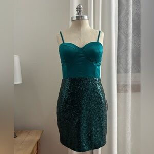 Lulu's Teal Green Bodycon Dress, NWT, Medium